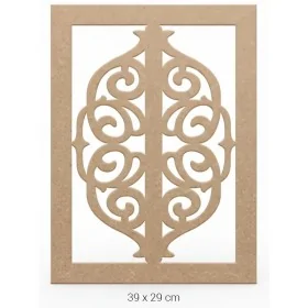 DS042 Klasik Geçme Motifli Dekoratif Duvar Süsü Ham Ahşap Boyanabilir Obje